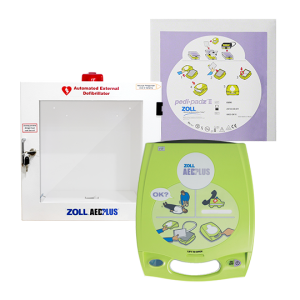 ZOLL AED Plus + AED Box + Pedi Padz II (Electrode Pads for Pediatric)